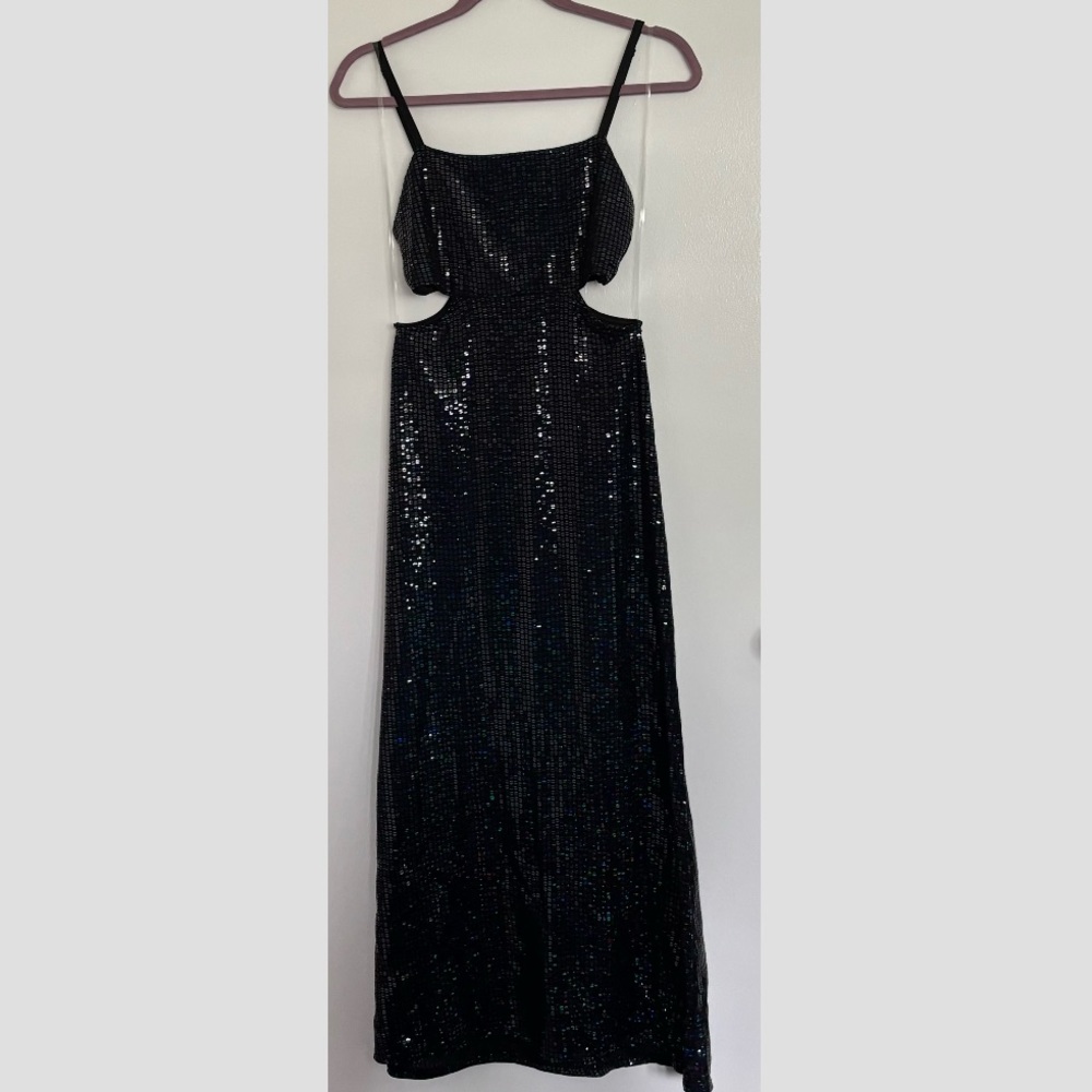 Black Sequin Long Dress